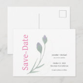 Huwelijk Calligrafie Bloemen Zwart Wit Aankondigingskaart (Voorkant / Achterkant)