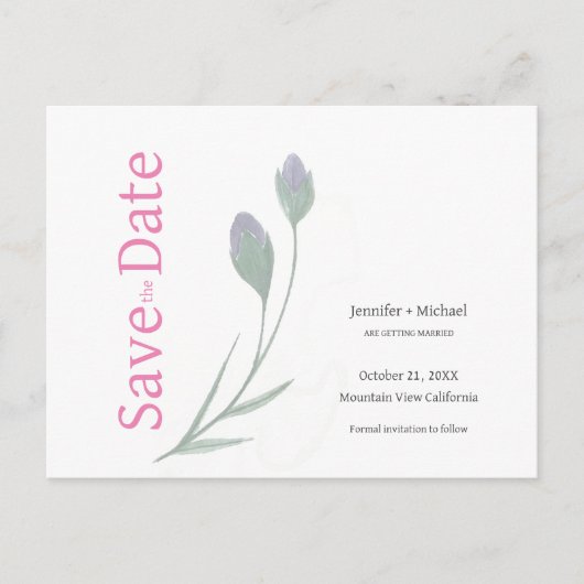 Huwelijk Calligrafie Bloemen Zwart Wit Aankondigingskaart (Voorkant)