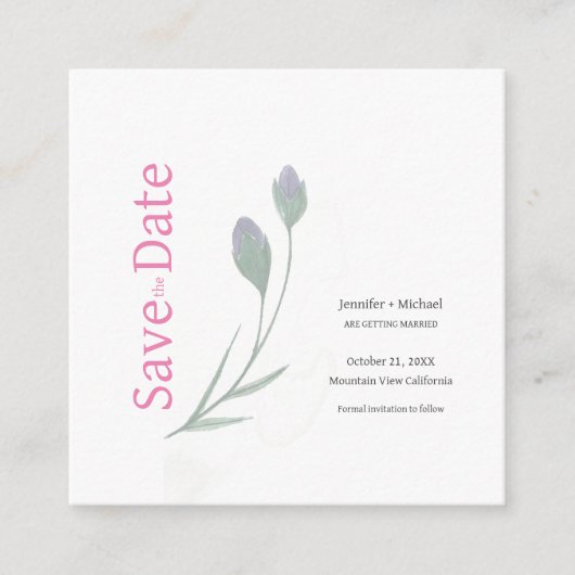 Huwelijk Calligrafie Bloemen Zwart Wit Informatiekaartje (Voorkant)