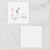 Huwelijk Calligrafie Bloemen Zwart Wit Informatiekaartje (Voorkant / Achterkant)