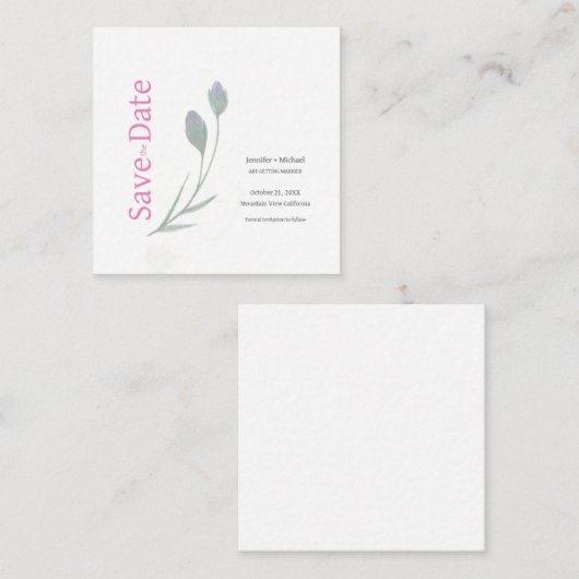 Huwelijk Calligrafie Bloemen Zwart Wit Informatiekaartje (Voorkant / Achterkant)