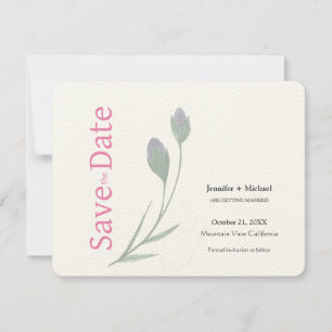 Huwelijk Calligrafie Bloemen Zwart Wit Save The Date