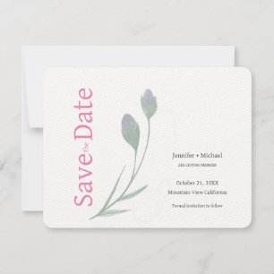Huwelijk Calligrafie Bloemen Zwart Wit Save The Date