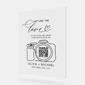 Huwelijk Capture The Love QR Code Foto delen Acryl Bord (Hoek)