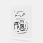 Huwelijk Capture The Love QR Code Foto delen Acryl Bord (Hoek)