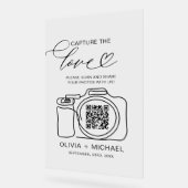 Huwelijk Capture The Love QR Code Foto delen Acryl Bord (Hoek)