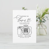 Huwelijk Capture The Love QR Code Foto delen Informatiekaartje (Staand voorkant)