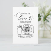 Huwelijk Capture The Love QR Code Foto delen Informatiekaartje (Staand voorkant)