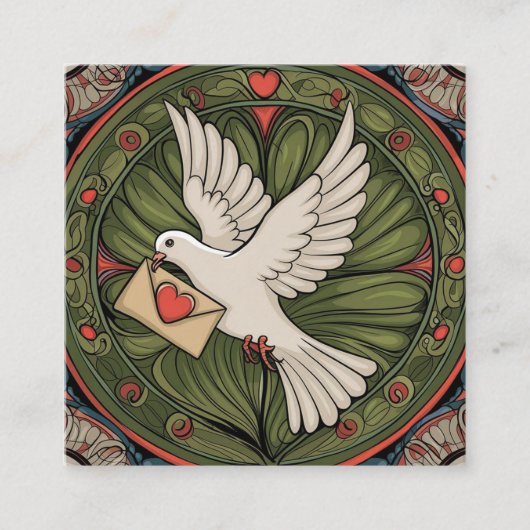 Huwelijk Celebrant Art Nouveau Style Vierkante Visitekaartje (Voorkant)