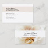 Huwelijk Celebrant beige floral Visitekaartje (Voorkant / Achterkant)