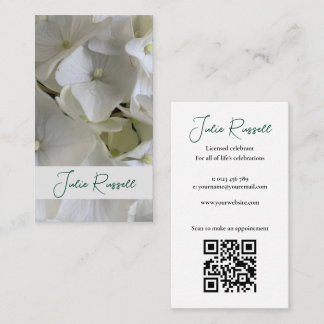 Huwelijk Celebrant Eenvoudige Witte Bloemen Visitekaartje