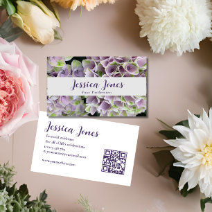 Huwelijk Celebrant Simple Mauve Floral Visitekaartje