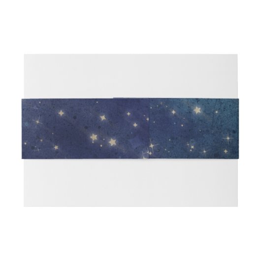 Huwelijk Celestial Star Night Navy Romantisch Uitnodigingen Wikkel (Achterkant Voorbeeld)
