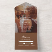 Huwelijk Chic Brown alles in één foto uitnodiging (Binnen)