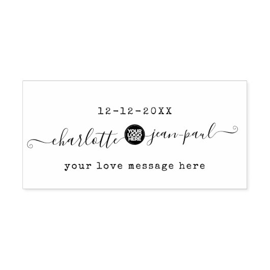 Huwelijk Chic Script Rubberstempel (Afrduk)