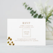 Huwelijk Chique Monogram QRcode RSVP Kaartje (Staand voorkant)