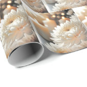 Huwelijk Chrysanthemum Bloemen en Kaarsen Cadeaupapier (Rol Hoek)