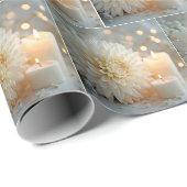 Huwelijk Chrysanthemum Bloemen en Kaarsen Cadeaupapier (Rol Hoek)