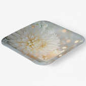 Huwelijk Chrysanthemum Bloemen en Kaarsen Papieren Bordje (Gebogen)