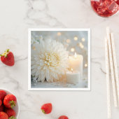 Huwelijk Chrysanthemum Bloemen en Kaarsen Servet (Insitu)