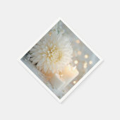 Huwelijk Chrysanthemum Bloemen en Kaarsen Servet (Hoek)