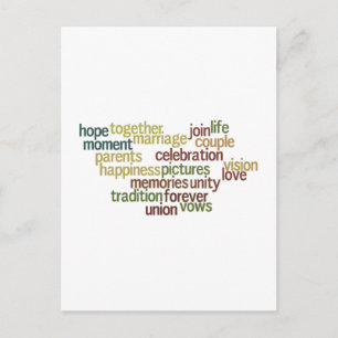 Huwelijk Collectie van woorden (Wedding Wordle) Briefkaart
