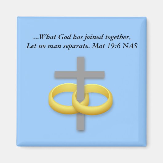 Huwelijk Cross Magnet met bijbel vers (Voorkant)