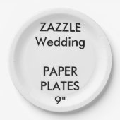 Huwelijk Custom Wegwerp Party Papier Borden 9" Papieren Bordje (Voorkant)
