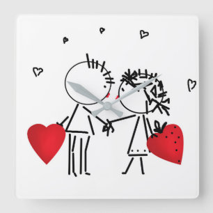 Huwelijk, dag Valenine, liefde Vierkante Klok