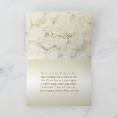 Huwelijk Dank je mama en papa Kaart, witte rozen Bedankkaart (Binnen)