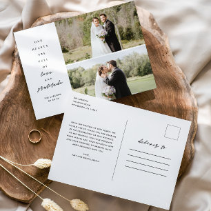 Huwelijk Dank Trouwkaart Liefde en Dankbaarheid Briefkaart