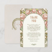Huwelijk Dank u  Art Nouveau Kaart (Voorkant / Achterkant)