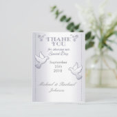 Huwelijk Dank u Briefkaart  Lovebirds (Staand voorkant)