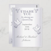 Huwelijk Dank u Briefkaart  Lovebirds (Voorkant / Achterkant)