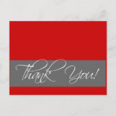 Huwelijk Dank u Briefkaarten Rood Grijs (Voorkant)