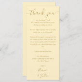 Huwelijk Dank u Buttercup gele plaats kaart (Voorkant / Achterkant)
