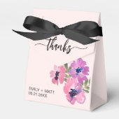 Huwelijk Dank u Chic Roze Bloemen Favoriete Dozen Bedankdoosjes (Voorkant Zijde)