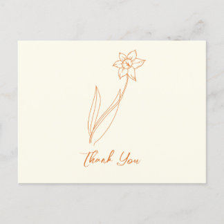 Huwelijk Dank u Daffodil Briefkaart