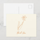 Huwelijk Dank u Daffodil Briefkaart (Voorkant / Achterkant)