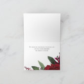 Huwelijk Dank u | Elegant Rich Burgundy Marsala Bedankkaart (Binnen)