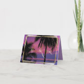 Huwelijk Dank u | Exotisch tropisch nachtstrand Bedankkaart (Voorkant)