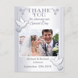 Huwelijk Dank u Foto Briefkaart Lovebirds