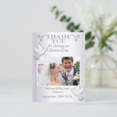 Huwelijk Dank u Foto Briefkaart Lovebirds (Staand voorkant)