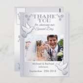 Huwelijk Dank u Foto Briefkaart Lovebirds (Voorkant / Achterkant)