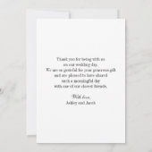 Huwelijk dank u fotokaart. Moderne typografie Bedankkaart (Achterkant)