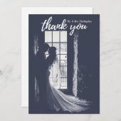 Huwelijk dank u fotokaart. Moderne typografie Bedankkaart (Voorkant / Achterkant)
