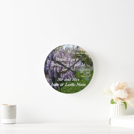 Huwelijk Dank u Gift Wisteria  Ronde Klok (Huis)