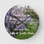 Huwelijk Dank u Gift Wisteria  Ronde Klok (Voorkant)
