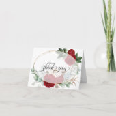 Huwelijk Dank u | Levendig rood pioenroos boeket Bedankkaart (Voorkant)