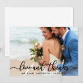 Huwelijk Dank u | Liefde en Bedankt Fotokaart B (Voorkant / Achterkant)